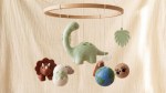 Dinosaur Adventure Wool Felt Baby Mobile | Brachiosaurus & Triceratops